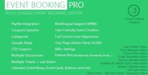 Event Booking Pro – WP Plugin [paypal or offline] 3.951