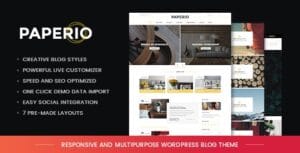 Paperio - Responsive and Multipurpose WordPress Blog Theme 2.6