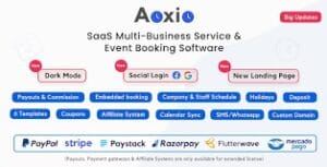 Aoxio - SaaS Multi-Business Service & Event Booking Software 2.2