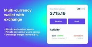 Bitcoin, Ethereum, ERC20 crypto wallets with exchange 1.1.1535