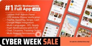 Food Delivery Flutter + PHP Laravel Admin Panel 2.7.0