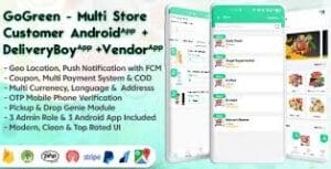 GoGreen - Food, Grocery, Pharmacy Multi Store(Vendor) Android App with Interactive Admin Panel 1.9