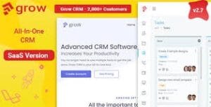 Grow CRM SaaS - Laravel Project Management - Multitenancy 2.5