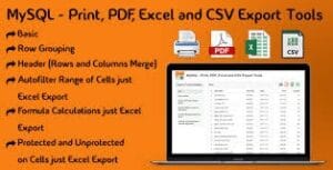 MySQL - Print, PDF, Excel and CSV Export Tools 3.1.1