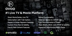 OVOO - Live TV & Movie Portal CMS with Membership System 3.3.2