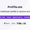 Profile.me Saas Multiuser Profile Resume Vcard Script