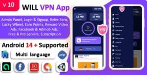 WILL VPN App - VPN App With Admin Panel | Secure VPN & Fast VPN | Refer & Earn | Reward Lucky Wheel 10.1