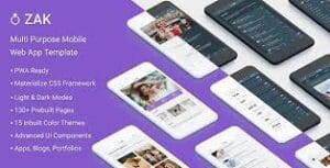 Zak: Multi Purpose Mobile Web App template (PWA) 1.1