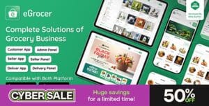eGrocer - Online Multi Vendor Grocery Store, eCommerce Flutter Full App | Admin Panel | Web Version 2.0.5