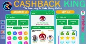 CashBack King – Web Visit, App Install, Captcha Game, Casino Betting Earning App With Admin Panel 8.0