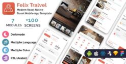 Felix Travel - mobile React Native travel app template 1.1.11