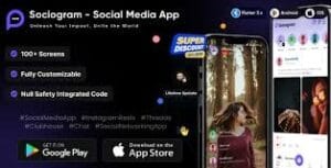 Sociogram - Social Media App | Instagram Reels | Threads | Clubhouse | Chat | Social Template App