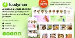 Foodyman - Single (Multi-Branch) Restaurant & Grocery Food Ordering & Delivery Platform