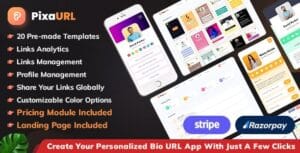 PixaURL - Run Your Own SaaS Platform for Building Bio URL , Mini Sites, Digital Cards 2.3