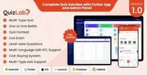 QuizLab - Complete Quiz Solution with Flutter App and Admin Panel 2.0