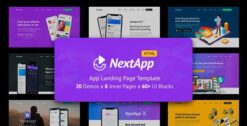 App Landing Page WordPress Theme for Mobile Application Software Design & Development Site - Nextapp 1.4.3.1