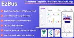 EZBus - Transportation Management Solution - Two Flutter Apps + Backend + Admin panel 2.2