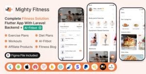 Mighty Fitness: Complete Fitness Solution Flutter App With Laravel Backend + ChatGPT(AIFitbot) 8.0