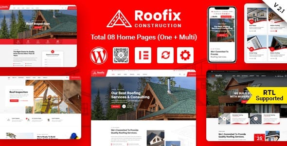 Roofix - Roofing Services WordPress Theme 2.2.3