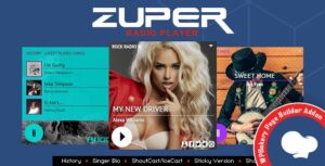 Zuper - Shoutcast and Icecast Radio Player With History - Elementor Widget Addon 2.5