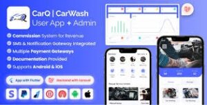 CarQ Car Wash Marketplace SAAS User Flutter App & Laravel Admin Panel 2.0.1