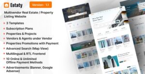 Estaty - Multivendor Real Estate / Property Listing Website (Subscription Based) 1.1