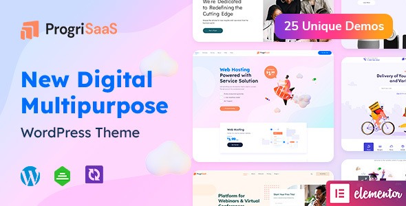 ProgriSaaS Creative Landing Page WordPress Theme 1
