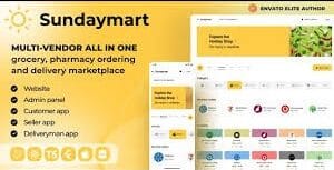 SundayMart - All-in-One Grocery Multivendor eCommerce (Web, Admin, User, Vendor, and Delivery) 24.0