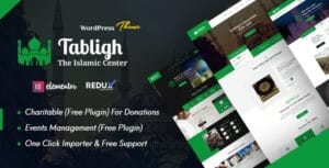 Tabligh - Islamic Institute & Mosque WordPress Theme + RTL 1.6