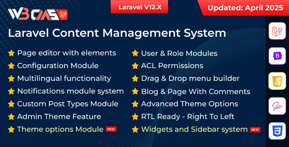 W3CMS Laravel Content Management System