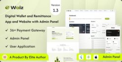 Waiz - Digital Wallet and Remittance App and Website with Admin Panel 1.3