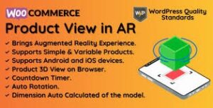 WooCommerce Product View in AR (Augmented Reality) | 3D Product View 1.2.2