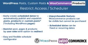 WordPress Posts & WooCommerce Products Scheduler / Restrict Access 5.6