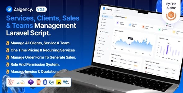 Zaigency - Services, Clients, Sales & Teams Management Laravel Script 1.2