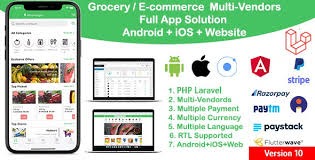 grocery delivery services ecommerce multi vendorsAndroid iOS Website ionic 7 Laravel